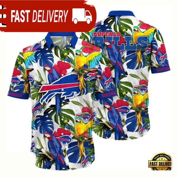 NFL Buffalo Bills Parrots Tropical Flower Hawaiian Shirt For Men Women - available at - rugbyfanstore.com