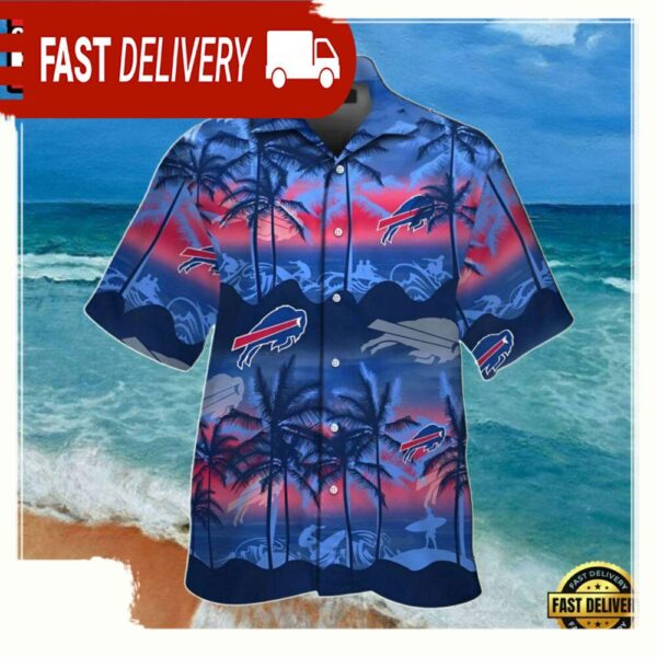 NFL Buffalo Bills Summer Hawaiian Shirt Palm Tree Sunset - available at - rugbyfanstore.com