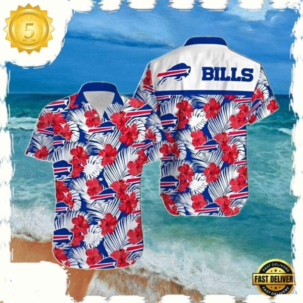 NFL Buffalo Bills Summer Hawaiian Shirts Tropical Hibiscus - available at - rugbyfanstore.com