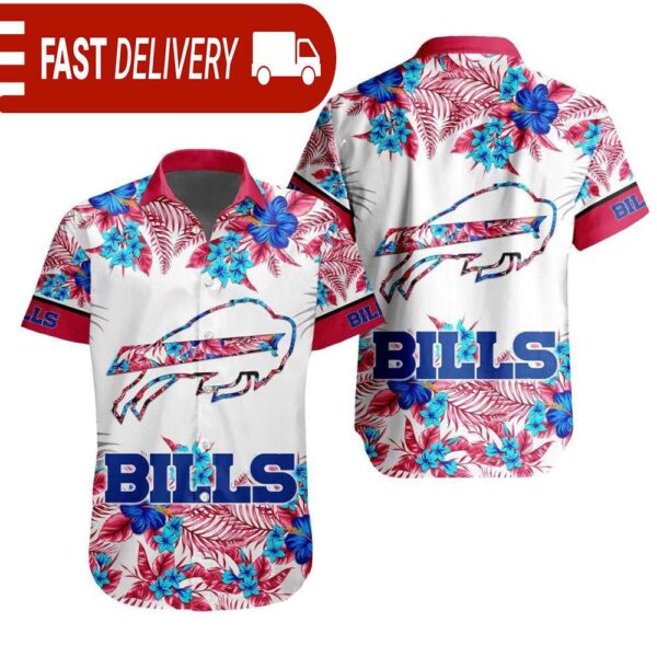 NFL Buffalo Bills Tropical Floral Hibiscus Hawaiian Shirt - available at - rugbyfanstore.com