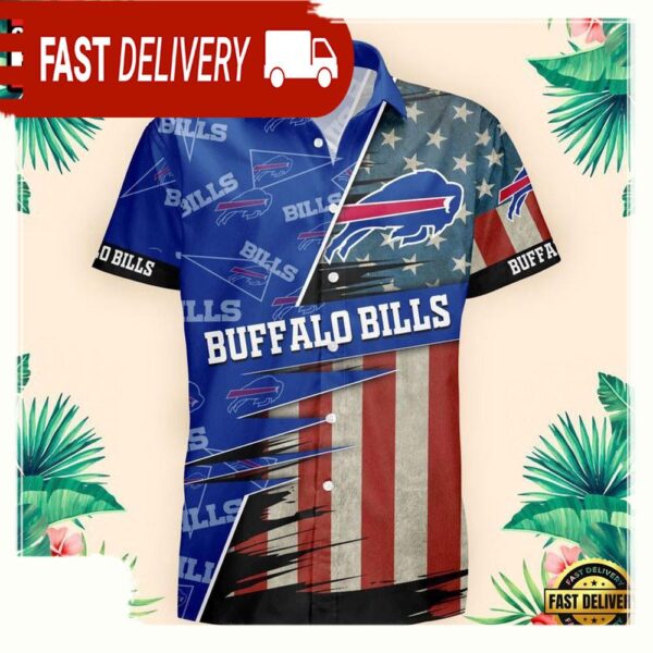 NFL Buffalo Bills US Flag Pattern Hawaiian Shirt - available at - rugbyfanstore.com