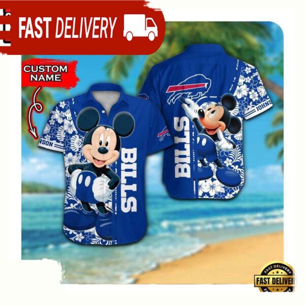 NFL Buffalo Bills x Mickey Mouse Custom Name Summer Hawaii Shirt For Men Women - available at - rugbyfanstore.com