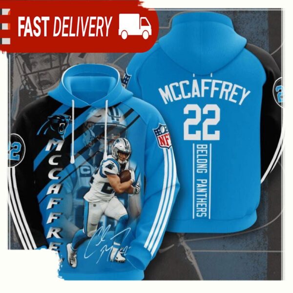 NFL Carolina Panthers 22 Christian McCaffrey 3D Printed Hoodie Shirt - available at - rugbyfanstore.com