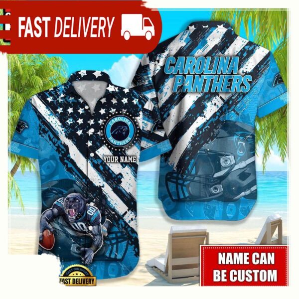 NFL Carolina Panthers American Flag custom Hawaiian Shirts For Men Women - available at - rugbyfanstore.com