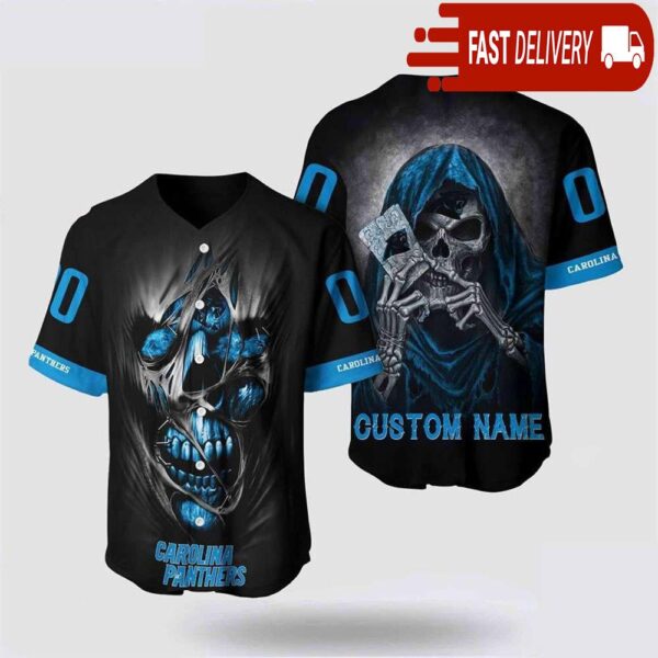 NFL Carolina Panthers Baseball Jersey Alchemy Grim Reaper Design Your Own Shirt - available at - rugbyfanstore.com