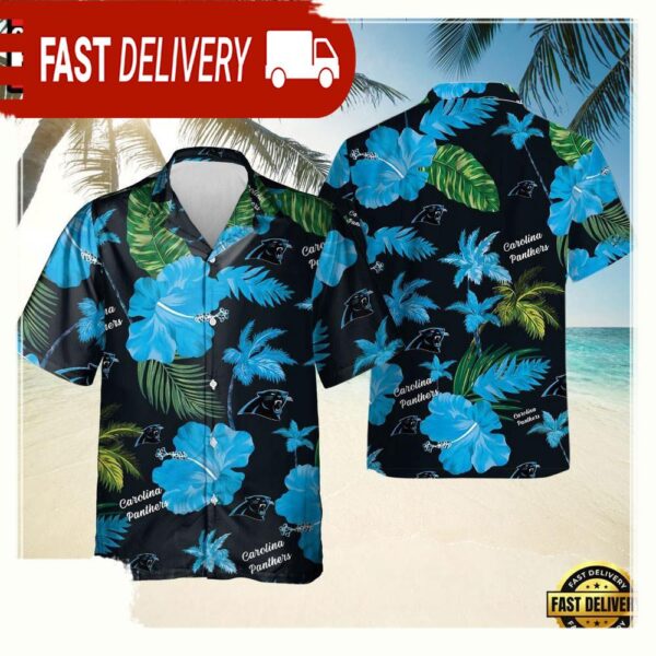 NFL Carolina Panthers Color Hibiscus Hawaiian Shirt For Men Women - available at - rugbyfanstore.com