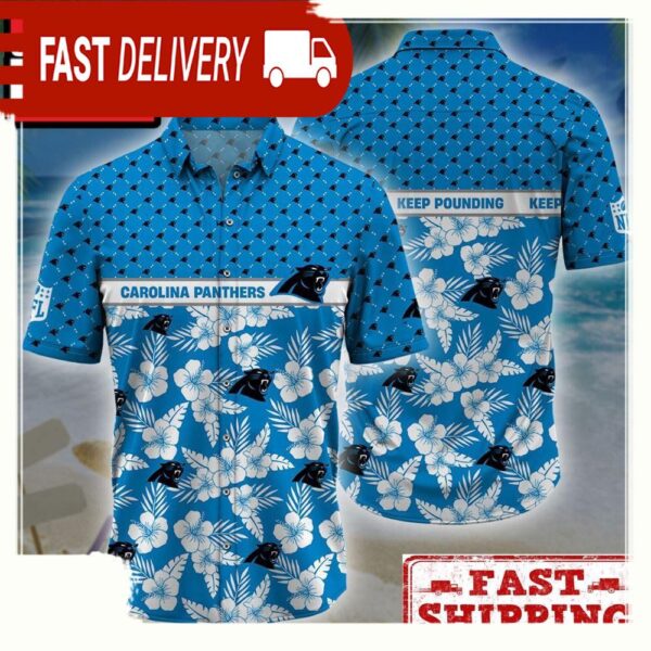 NFL Carolina Panthers Palm Leaves New Design Hawaiian Shirt - available at - rugbyfanstore.com