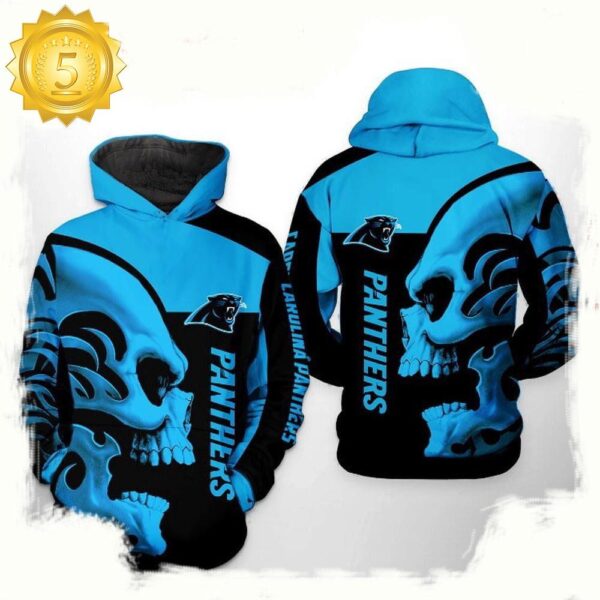 NFL Carolina Panthers Skull 3D Printed Hoodie Shirt - available at - rugbyfanstore.com