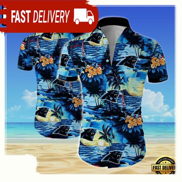 NFL Carolina panthers Summer Short Sleeve Hawaiian Beach Shirt For Men Women - available at - rugbyfanstore.com