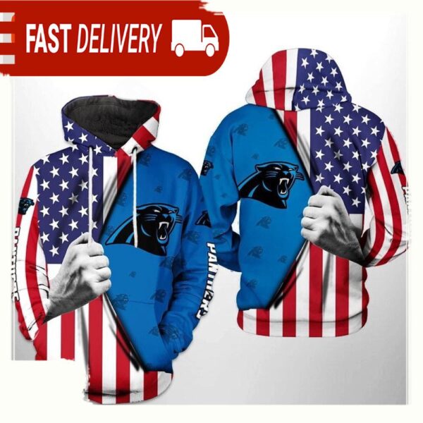 NFL Carolina Panthers US Flag Team 3D Printed Hoodie Shirt - available at - rugbyfanstore.com