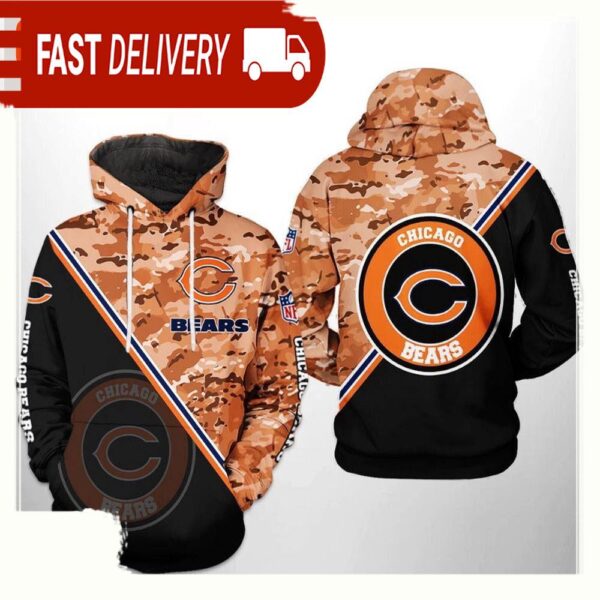 NFL Chicago Bears Camo Team 3D Printed Hoodie Shirt - available at - rugbyfanstore.com