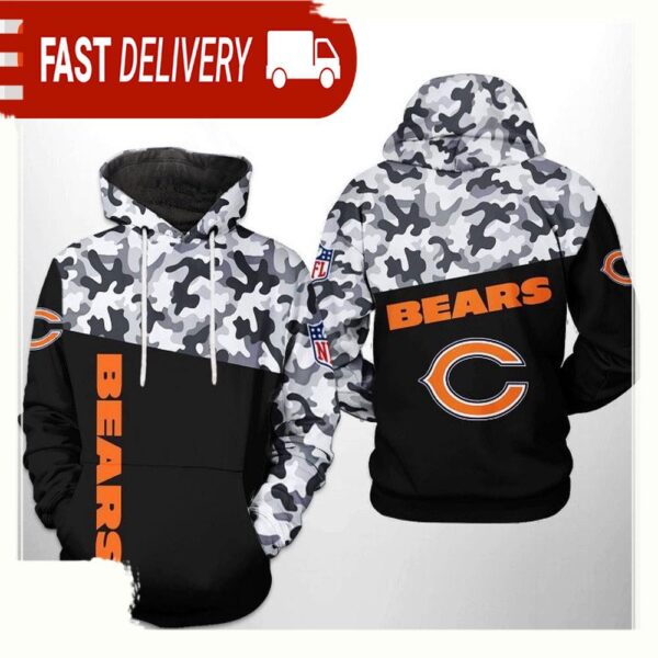 NFL Chicago Bears Camo Veteran Team 3D Printed Hoodie Shirt - available at - rugbyfanstore.com