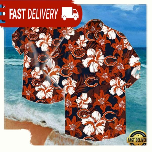 NFL Chicago Bears Flower Summer Hawaiian Shirt Summer - available at - rugbyfanstore.com