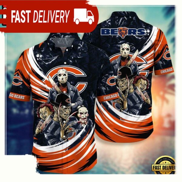 NFL Chicago Bears Halloween Horror Movies Hawaiian Shirt For Men Women - available at - rugbyfanstore.com