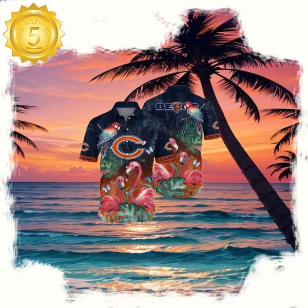 NFL Chicago Bears Hawaiian Shirt Mens Flamingo - available at - rugbyfanstore.com