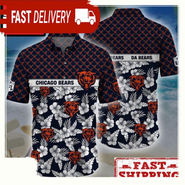 NFL Chicago Bears Palm Leaves New Design Hawaiian Shirt - available at - rugbyfanstore.com