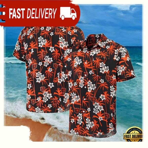 NFL Chicago Bears Summer Hawaiian Shirt Floral Pattern - available at - rugbyfanstore.com