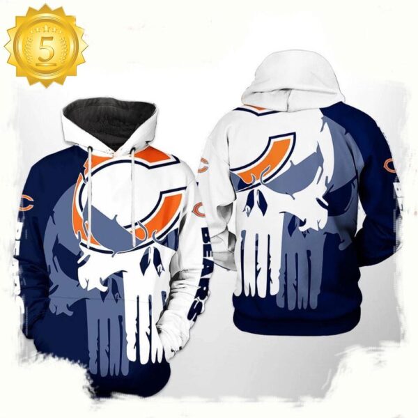 NFL Chicago Bears Team Skull 3D Printed Hoodie Shirt - available at - rugbyfanstore.com