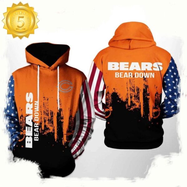 NFL Chicago Bears Team US 3D Printed Hoodie Shirt - available at - rugbyfanstore.com