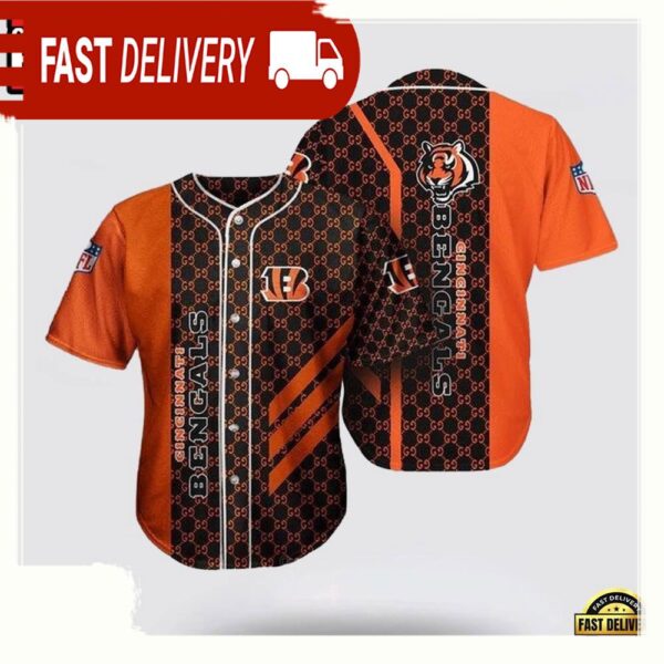 NFL Cincinnati Bengals All Over Print New Design Baseball Jersey Shirt available at rugbyfanstore.com