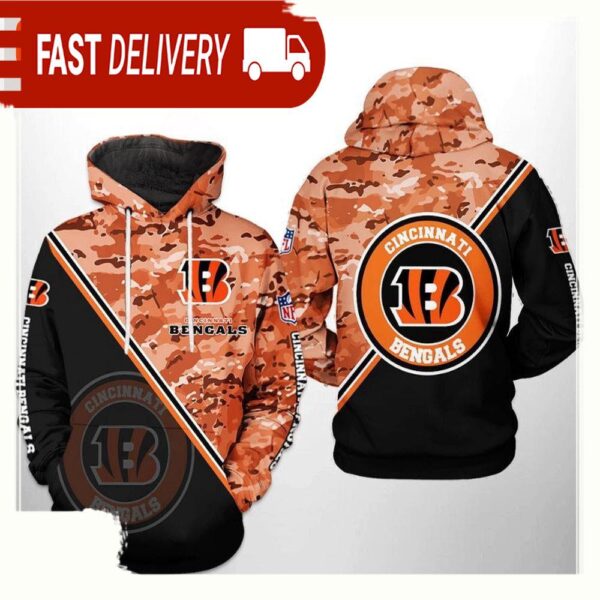 NFL Cincinnati Bengals Camo Team 3D Printed Hoodie Shirt - available at - rugbyfanstore.com