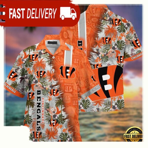 NFL Cincinnati Bengals Football Aloha Hawaiian Shirt - available at - rugbyfanstore.com