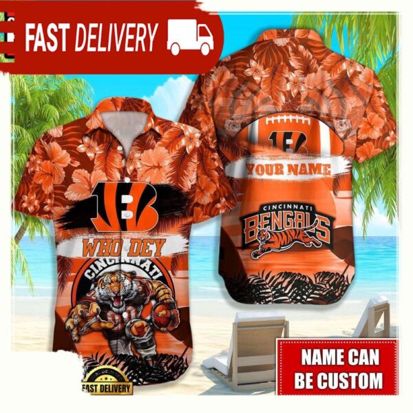 NFL Cincinnati Bengals Mascot Football Hawaiian Shirt For Men Women - available at - rugbyfanstore.com