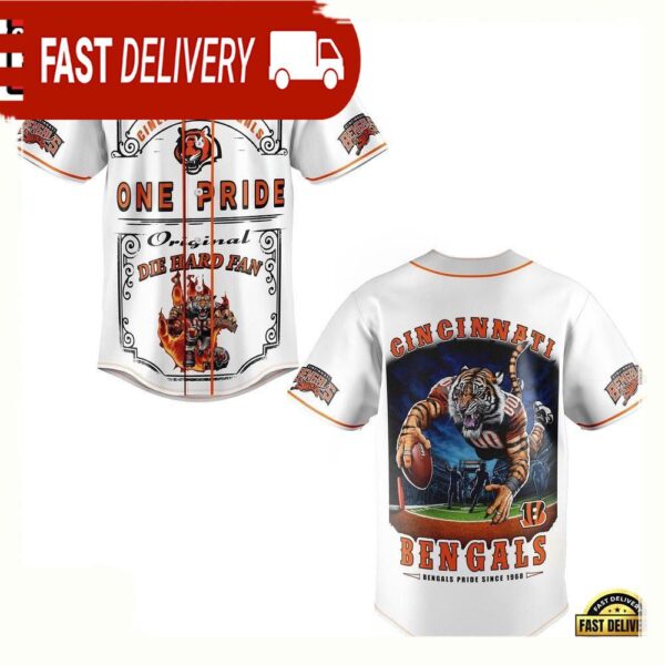 NFL Cincinnati Bengals One Pride Original Die Hard Fan Baseball Jersey - available at - rugbyfanstore.com