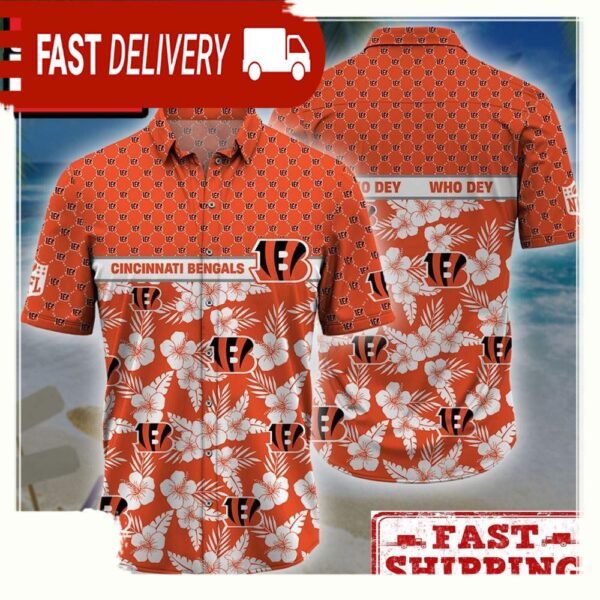 NFL Cincinnati Bengals Palm Leaves New Design Hawaiian Shirt - available at - rugbyfanstore.com