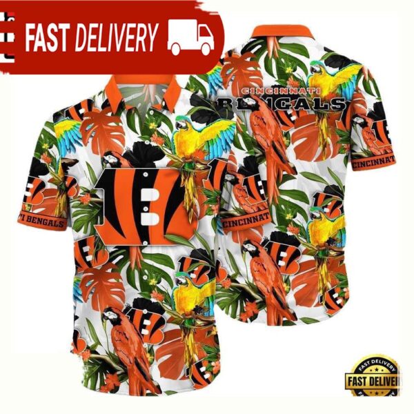 NFL Cincinnati Bengals Parrots Tropical Flower Hawaiian Shirt For Men Women - available at - rugbyfanstore.com