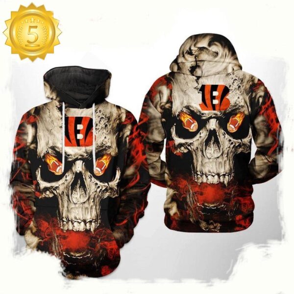 NFL Cincinnati Bengals Skull Team 3D Printed Hoodie Shirt - available at - rugbyfanstore.com