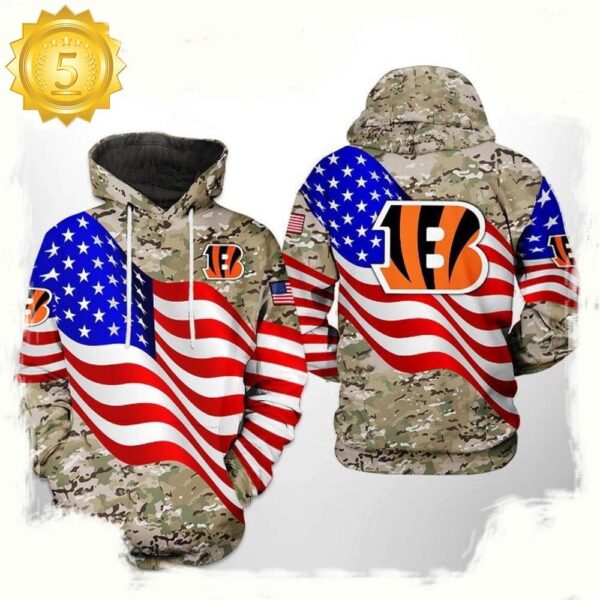 NFL Cincinnati Bengals US Flag Camo Veteran Team 3D Printed Hoodie Shirt - available at - rugbyfanstore.com