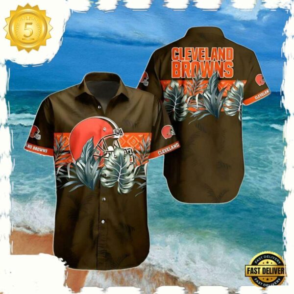 NFL Cleveland Browns Aloha Hawaiian Shirt Tropical Jungle Print - available at - rugbyfanstore.com