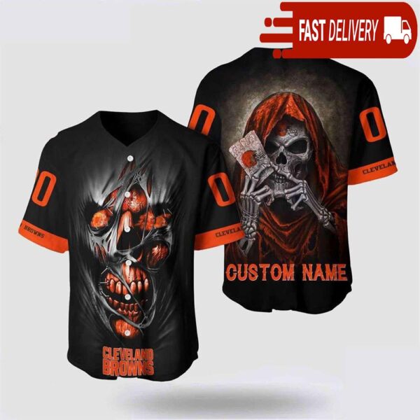 NFL Cleveland Browns Baseball Jersey Alchemy Grim Reaper Design Your Own Shirt - available at - rugbyfanstore.com