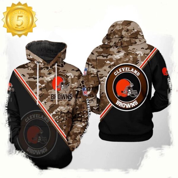 NFL Cleveland Browns Camo Team 3D Printed Hoodie Shirt - available at - rugbyfanstore.com