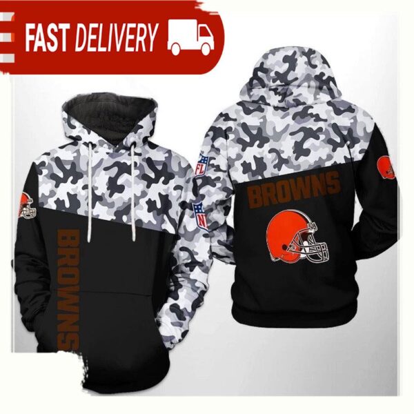 NFL Cleveland Browns Camo Veteran Team 3D Printed Hoodie Shirt - available at - rugbyfanstore.com