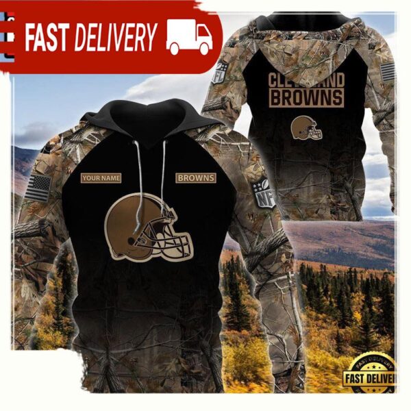 NFL Cleveland Browns Custom NameHunting Camo Hoodie - available at - rugbyfanstore.com