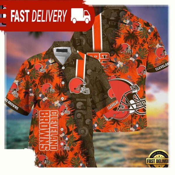 NFL Cleveland Browns Football Aloha Hawaiian Shirt - available at - rugbyfanstore.com