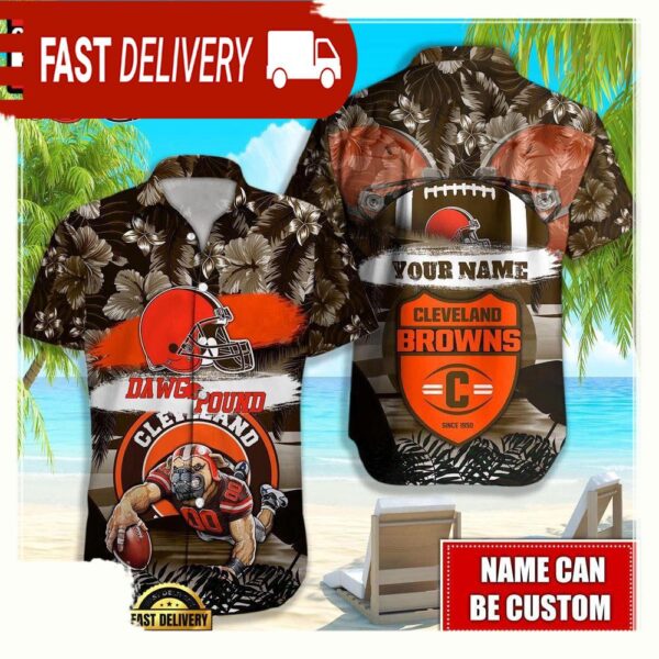 NFL Cleveland Browns Mascot Football Hawaiian Shirt For Men Women - available at - rugbyfanstore.com