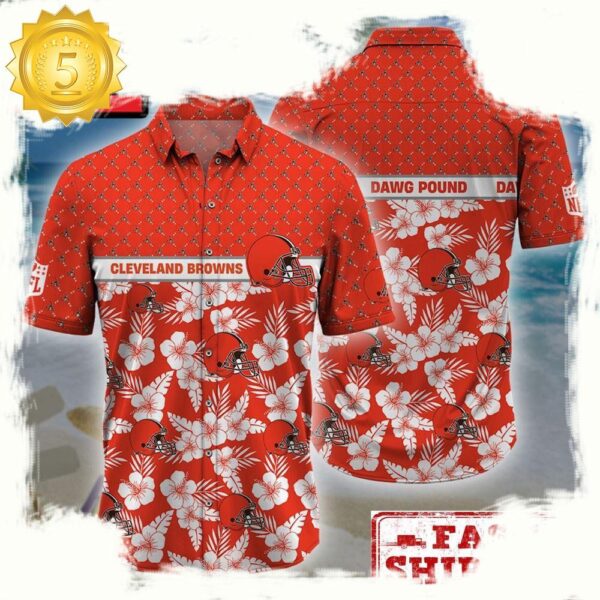 NFL Cleveland Browns Palm Leaves New Design Hawaiian Shirt - available at - rugbyfanstore.com