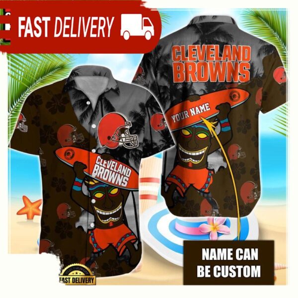 NFL Cleveland Browns Retro Custom Hawaiian Shirts For Men Women - available at - rugbyfanstore.com