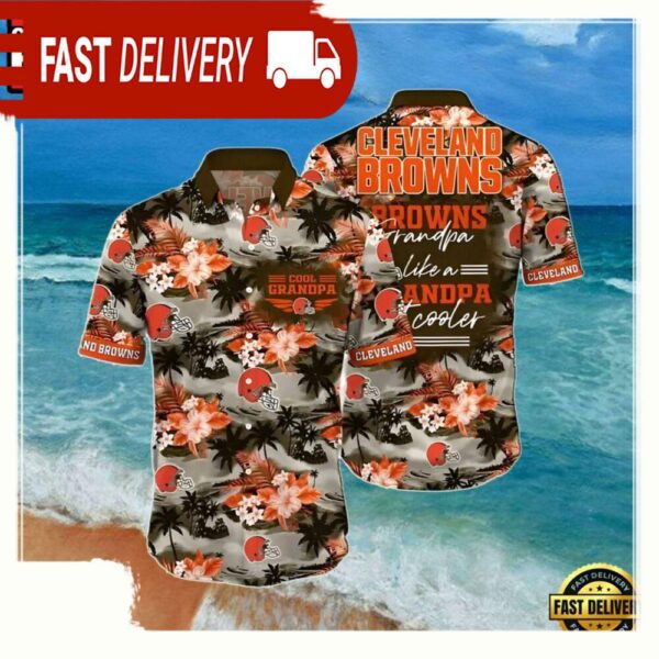 NFL Cleveland Browns Summer Hawaiian Shirt Cool Grandpa - available at - rugbyfanstore.com