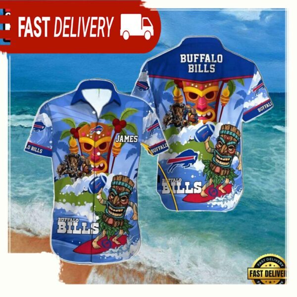 NFL Custom Buffalo Bills Summer Hawaiian Shirt Tiki Paradise - available at - rugbyfanstore.com