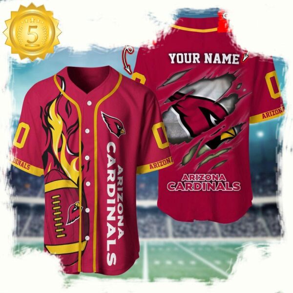 NFL Custom Name And Number Arizona Cardinals Team Sport Baseball Jersey Shirt - available at - rugbyfanstore.com