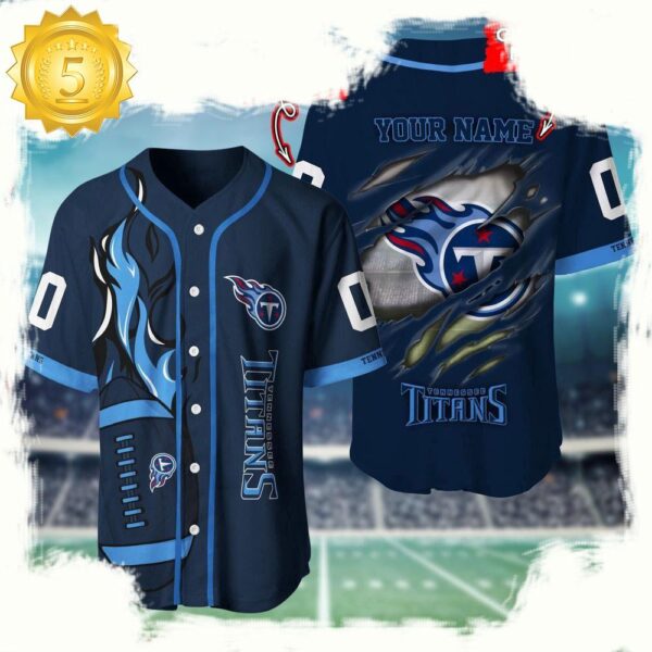 NFL Custom Name And Number Tennessee Titans Team Sport Baseball Jersey Shirt - available at - rugbyfanstore.com