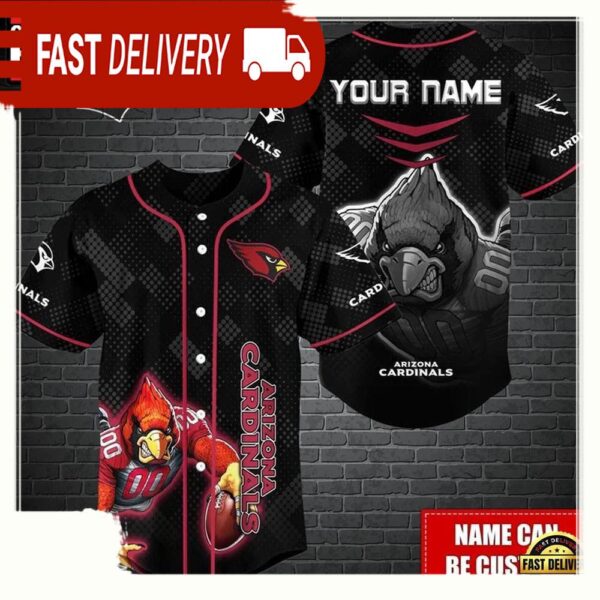 NFL Custom Name Arizona Cardinals Mascot Baseball Jersey - available at - rugbyfanstore.com