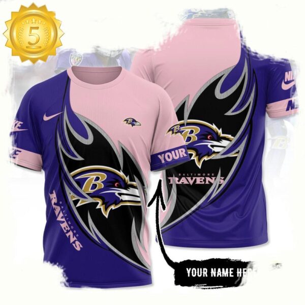 NFL Custom Name Baltimore Ravens All Over Print T Shirt - available at - rugbyfanstore.com