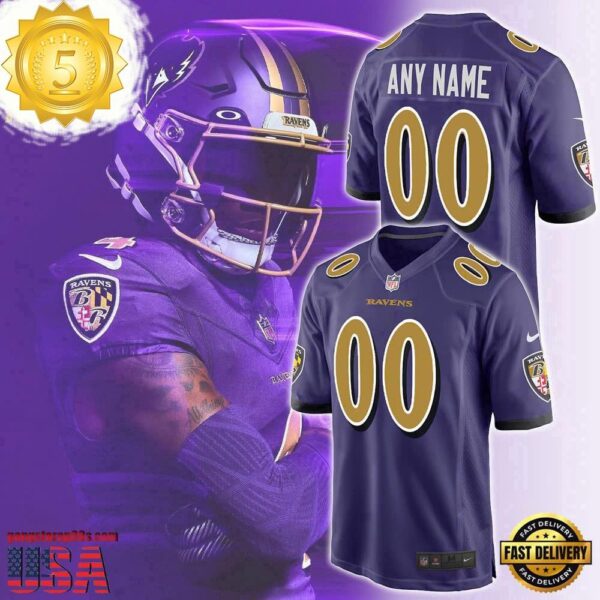 NFL Custom Name Baltimore Ravens Purple Rises Football Jersey - available at - rugbyfanstore.com