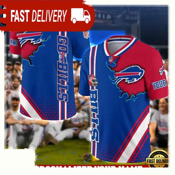 NFL Custom Name Buffalo Bills Team Logo Football Jersey - available at - rugbyfanstore.com