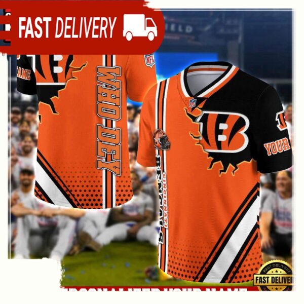 NFL Custom Name Cincinnati Bengals Team Logo Football Jersey - available at - rugbyfanstore.com